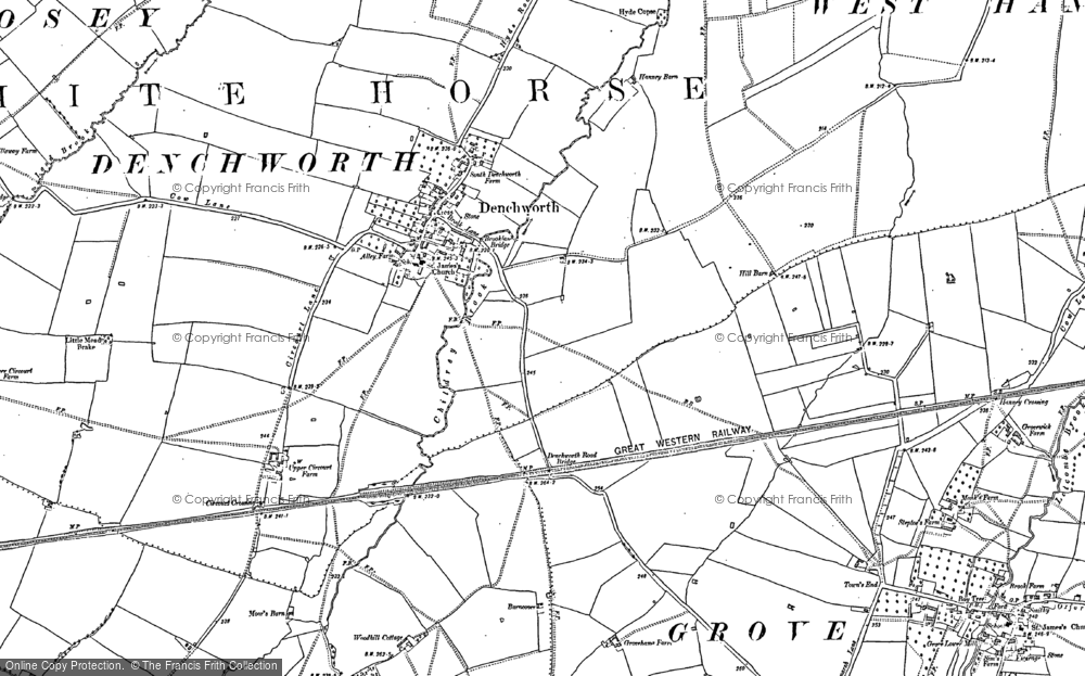 Old Map of Denchworth, 1898 in 1898