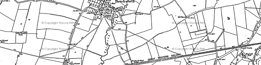 Old map of Denchworth in 1898