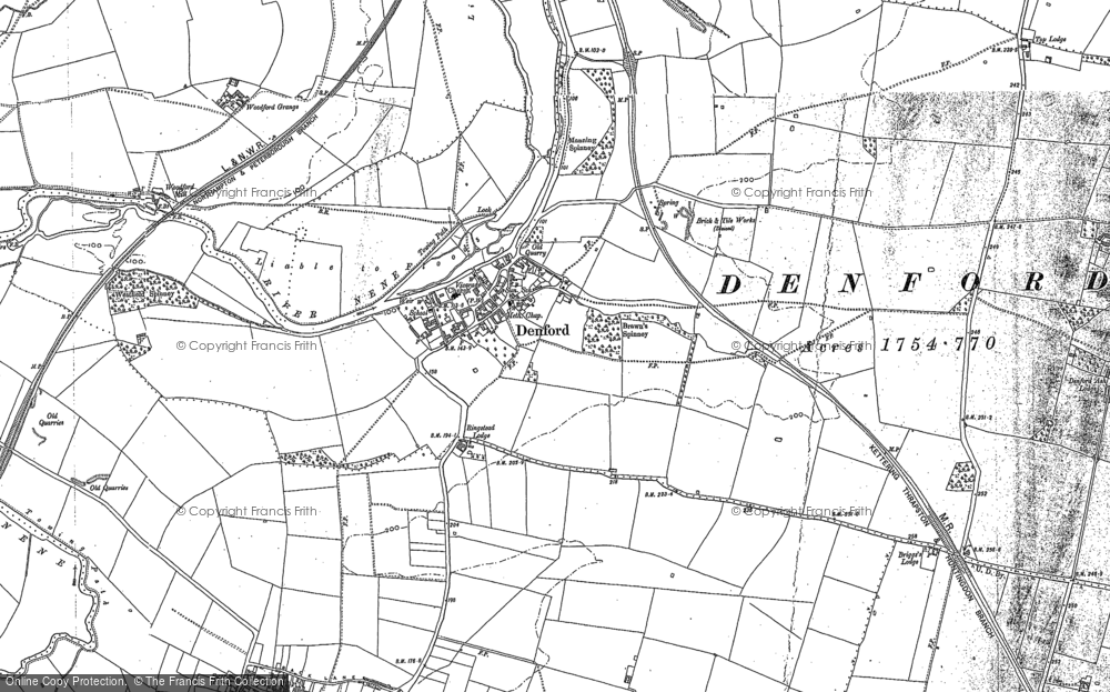 Old Map of Denford, 1884 - 1885 in 1884