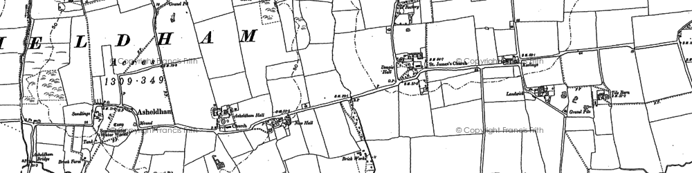 Old map of Asheldham Brook in 1895