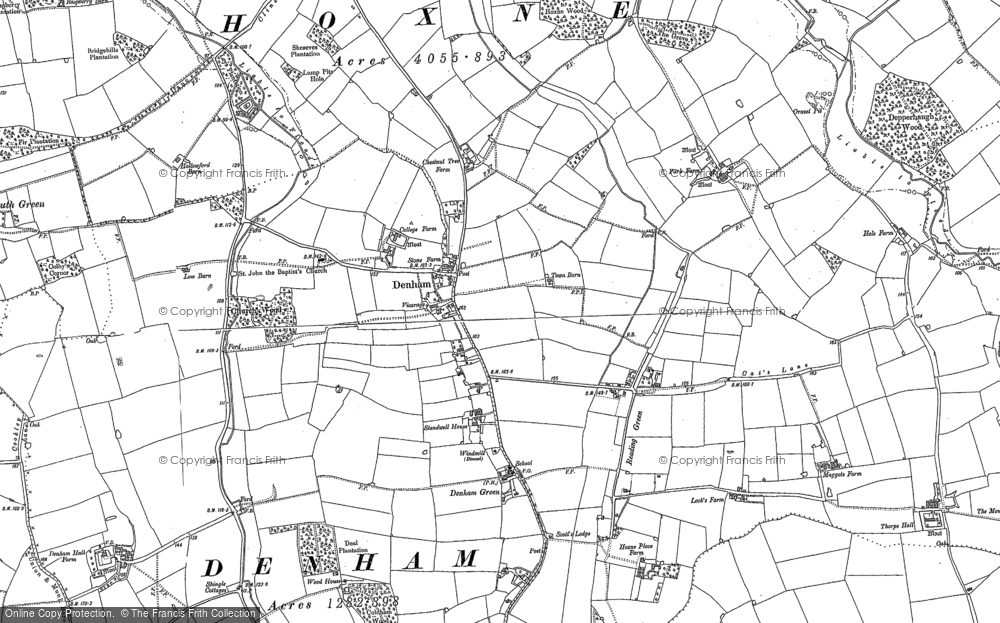 Old Map of Denham, 1884 - 1903 in 1884
