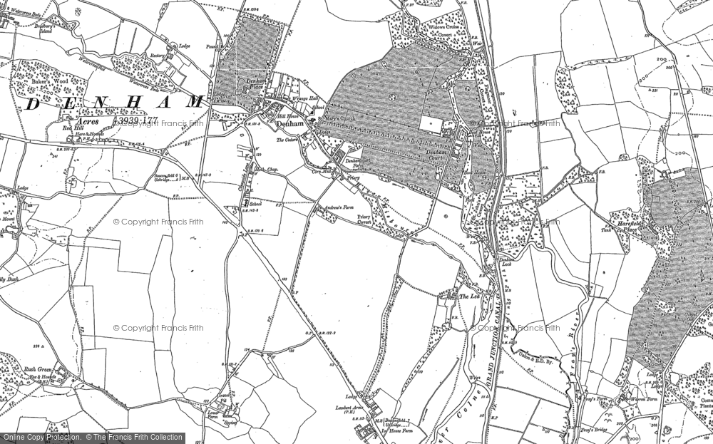 Old Map of Denham, 1897 in 1897