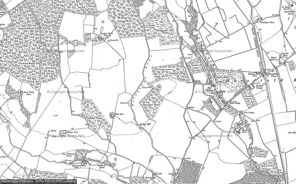 Old Map of Historic Map covering Baker's Wood in 1897