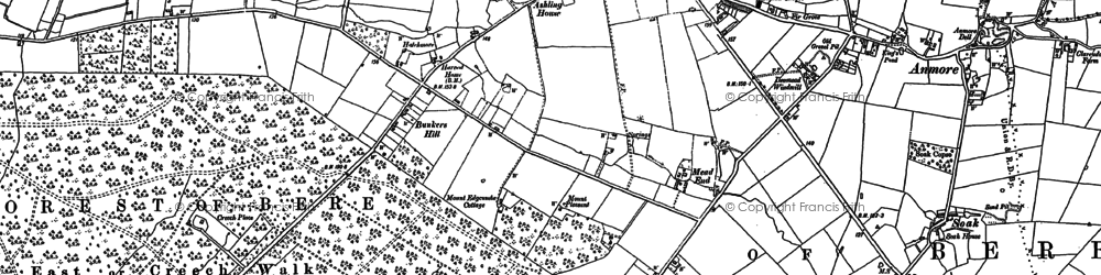 Old map of Denmead in 1895