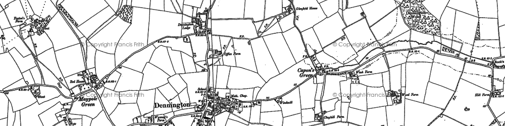 Old map of Dennington in 1883