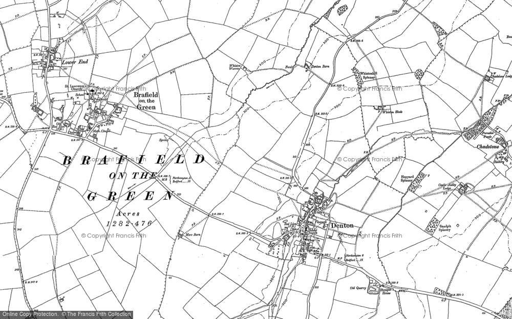 Old Map of Denton, 1884 - 1899 in 1884