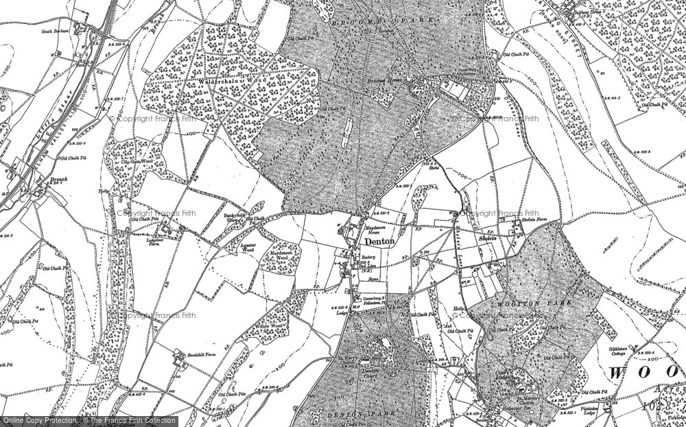 Old Map of Historic Map covering Breach Downs in 1896