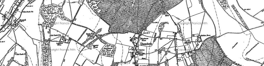 Old map of Denton in 1896
