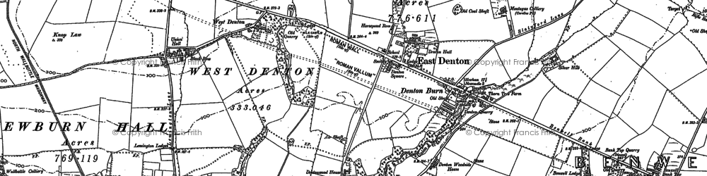 Old map of Denton Burn in 1894