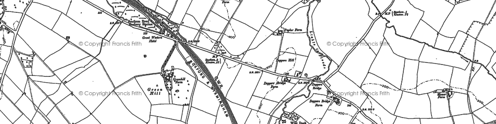 Old map of Bishops Bowl Lakes in 1885