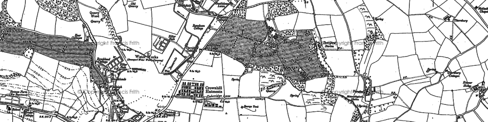 Old map of Derriford in 1884