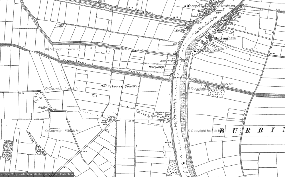 Old Map of Historic Map covering Beltoft Grange in 1885