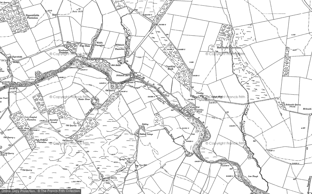 Old Map of Derwent Reservoir, 1895 in 1895