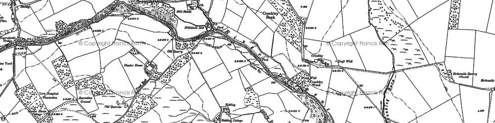 Old map of Derwent Reservoir in 1895