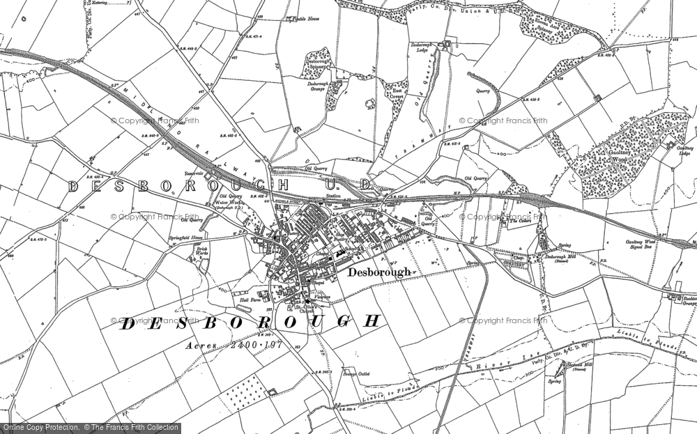 Old Map of Desborough, 1884 - 1899 in 1884