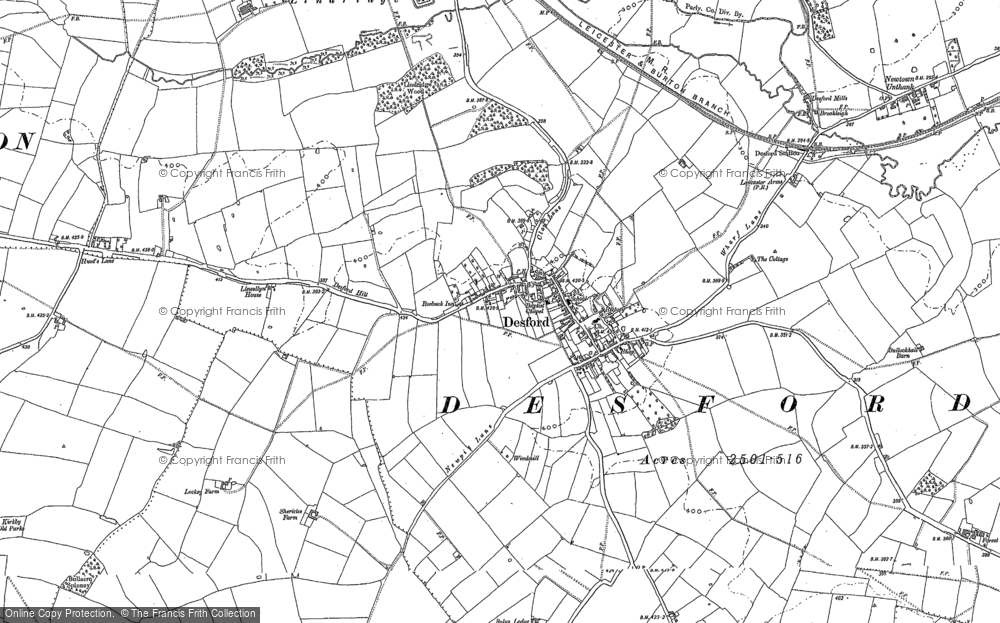 Old Map of Desford, 1885 in 1885