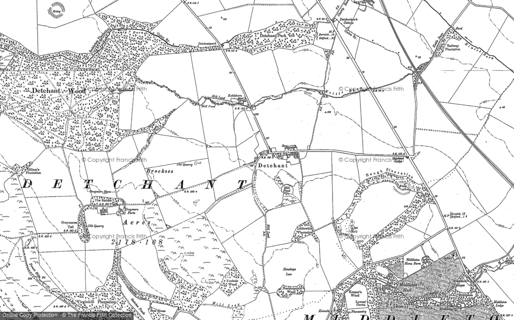 Old Map of Historic Map covering Buckton in 1897