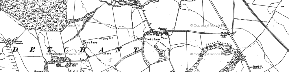 Old map of Detchant in 1897