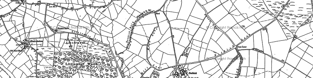 Old map of Dethick in 1878