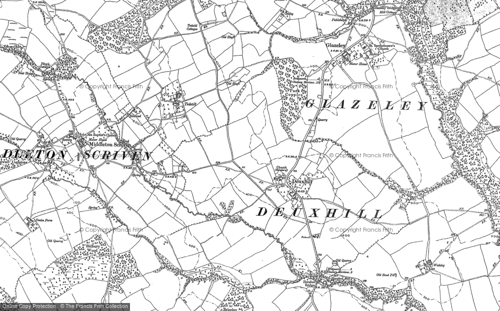 Old Map of Deuxhill, 1882 - 1883 in 1882