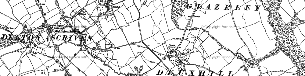 Old map of Deuxhill in 1882