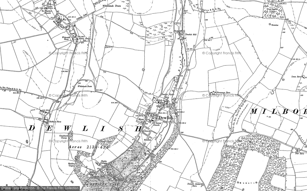 Old Map of Dewlish, 1887 in 1887