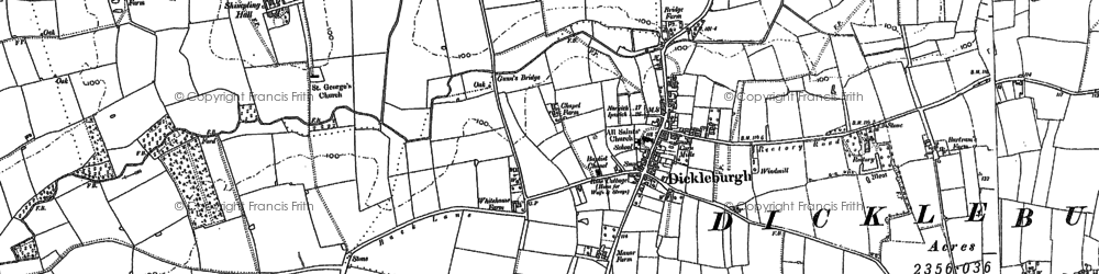 Old map of Dickleburgh Moor in 1883