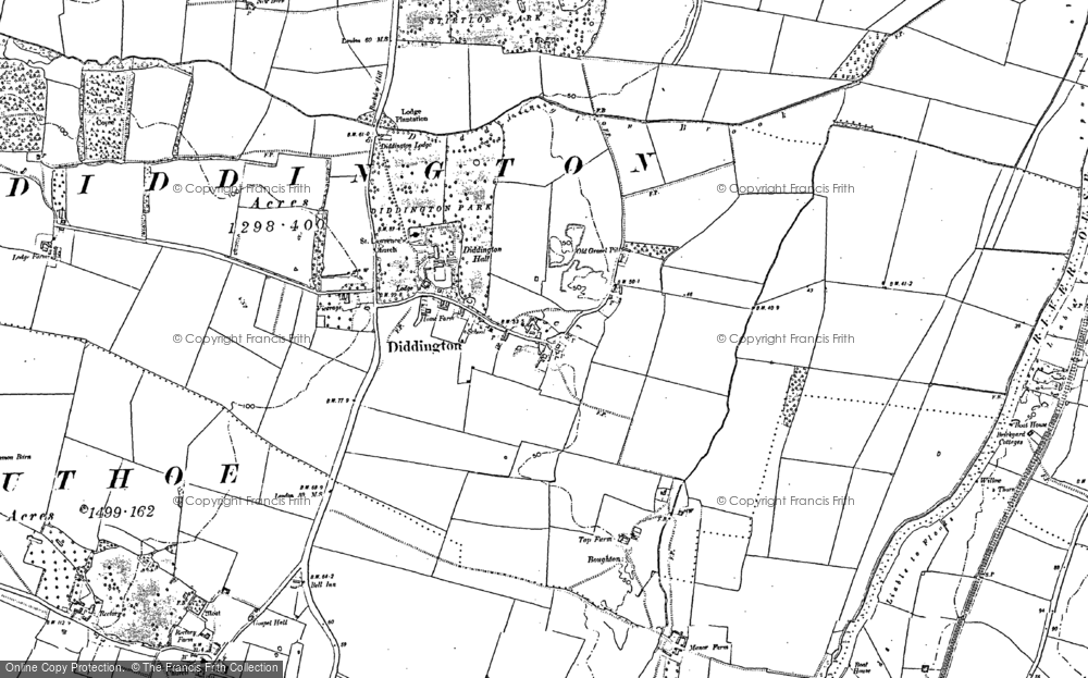 Old Map of Historic Map covering Buckden Wood in 1887