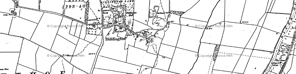 Old map of Diddington in 1887