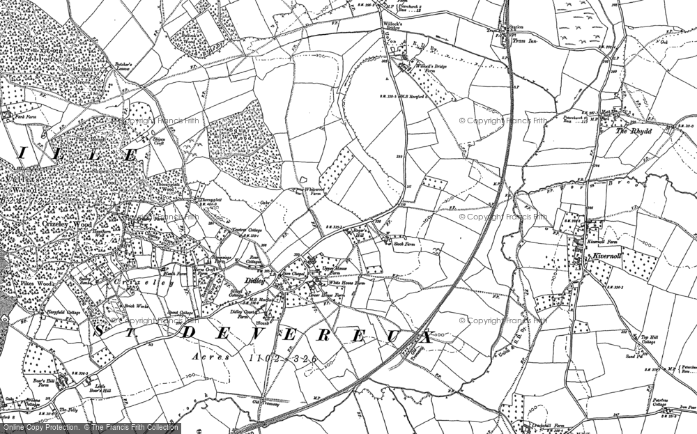 Old Map of Historic Map covering Crizeley in 1886