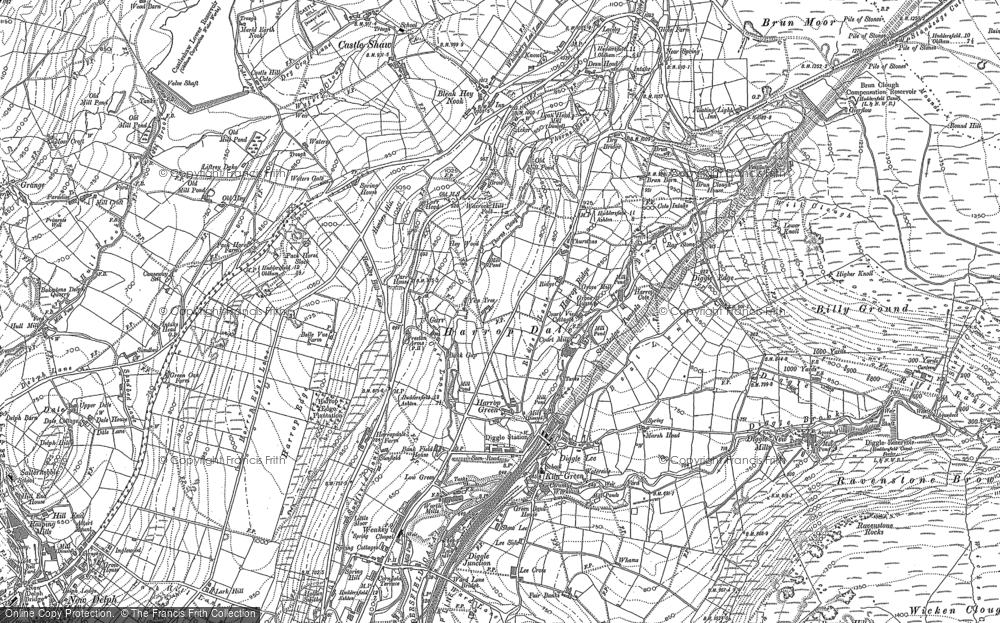 Old Map of Historic Map covering Broadstone Hill in 1904