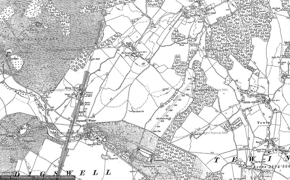 Old Map of Digswell, 1897 in 1897
