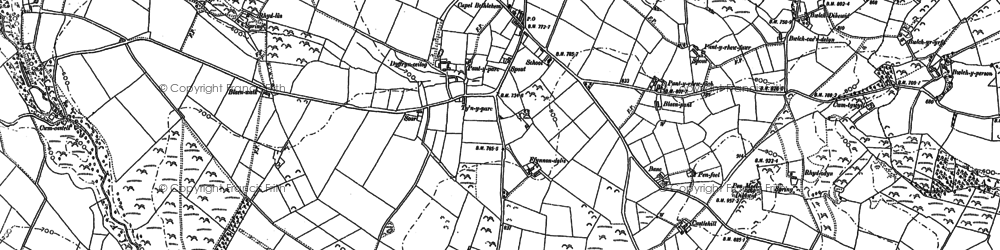 Old map of Afon Feinog in 1887