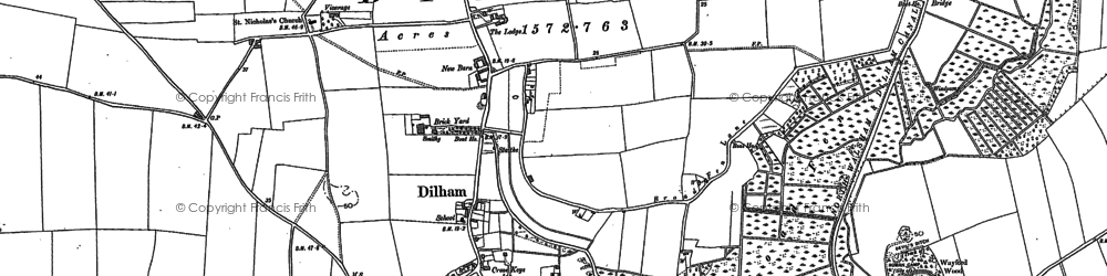 Old map of Broad Fen in 1884