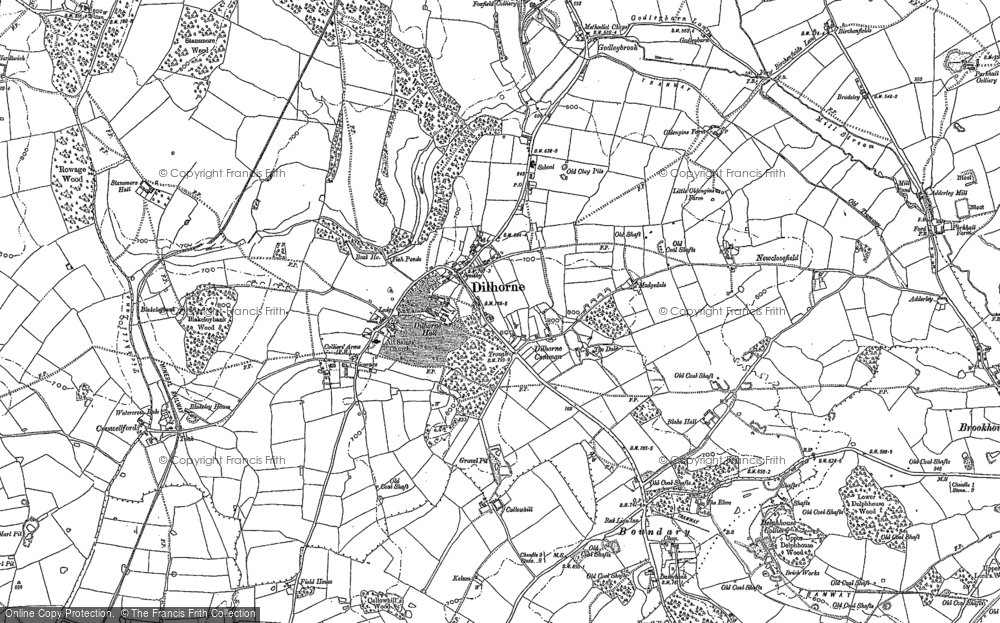 Old Map of Historic Map covering Godleybrook in 1879