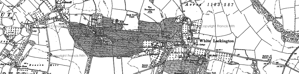 Old map of Dillington in 1886