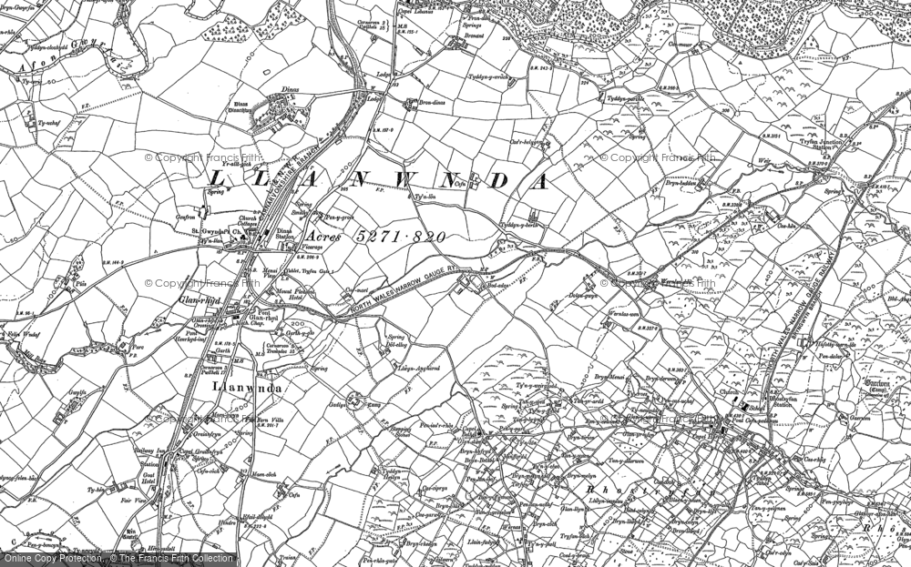 Old Map of Dinas, 1888 - 1899 in 1888