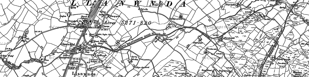 Old map of Dinas in 1888