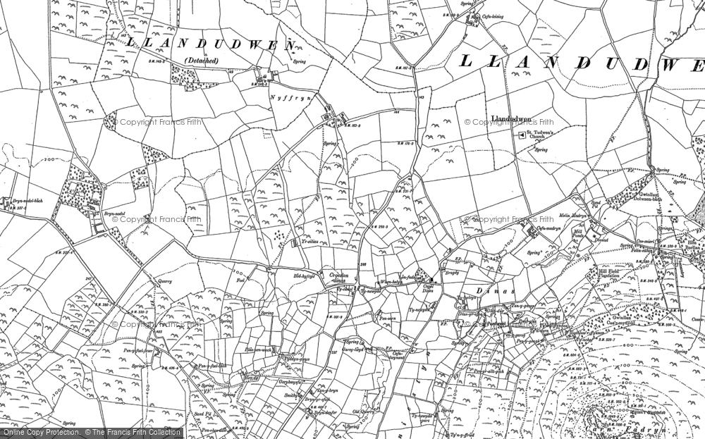 Old Map of Dinas, 1899 in 1899