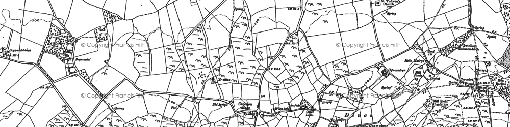 Old map of Rhos-ddû in 1899