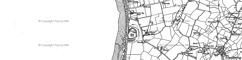 Old map of Dinas Dinlle in 1899