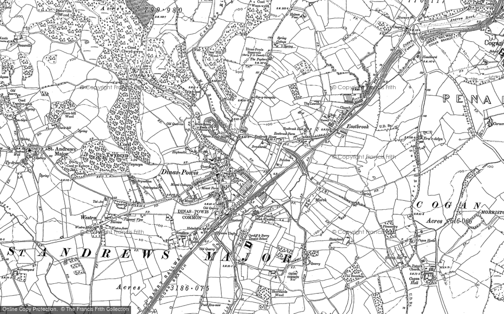 Old Map of Dinas Powis, 1899 - 1915 in 1899