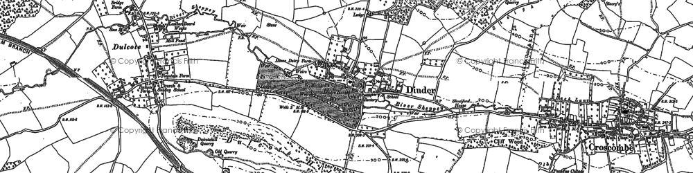 Old map of Dinder in 1885
