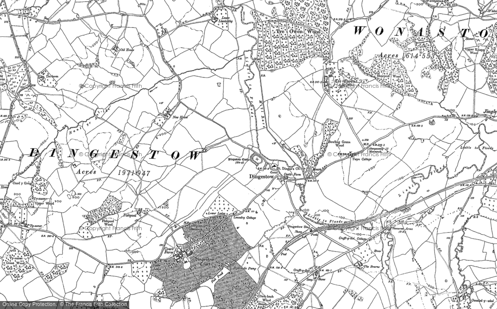 Old Map of Historic Map covering Bourne, The in 1900