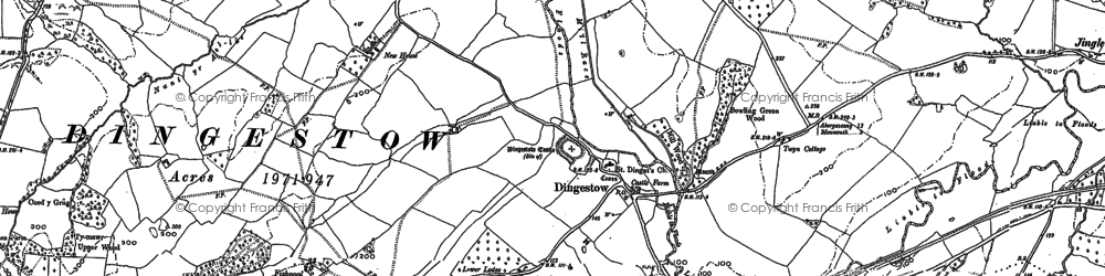 Old map of Dingestow in 1900