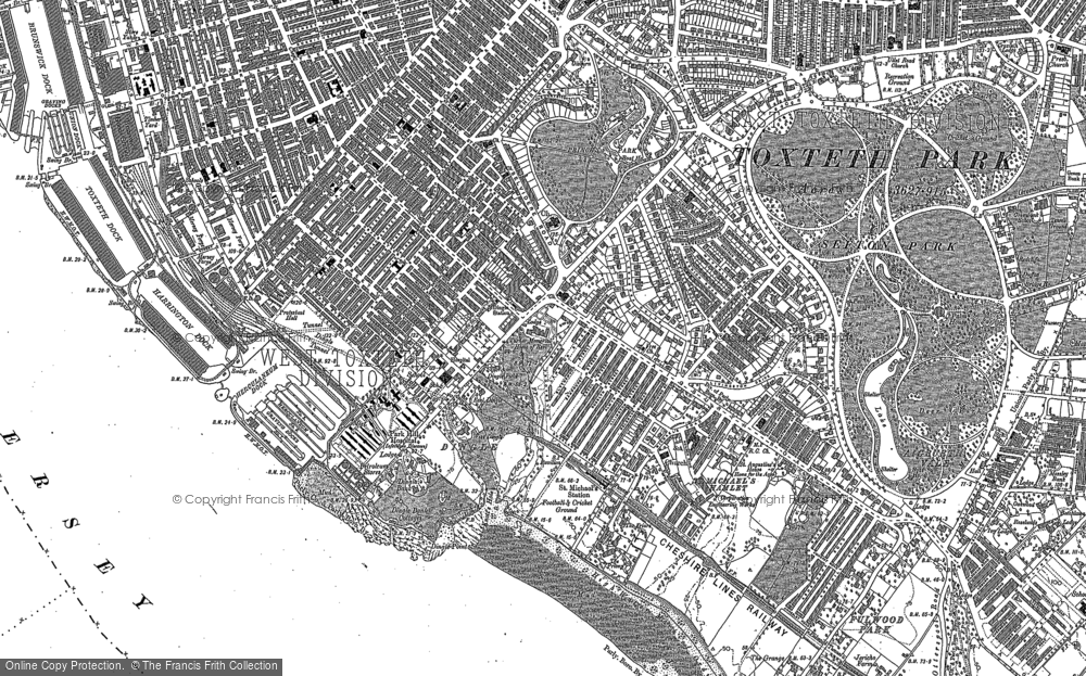 Old Map of Historic Map covering Brunswick Sta in 1905