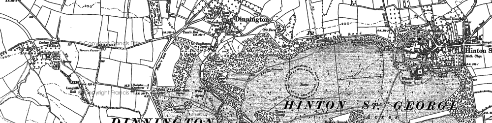 Old map of Dinnington in 1886