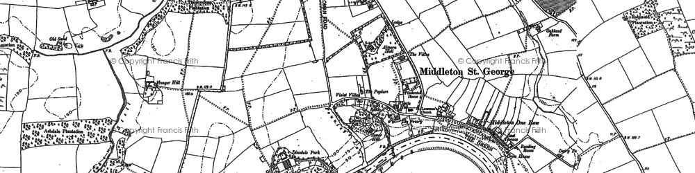 Old map of Dinsdale Park in 1896