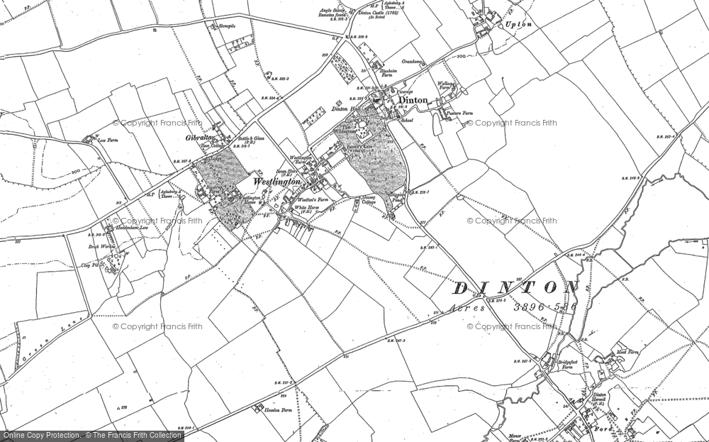 Old Map of Dinton, 1898 - 1919 in 1898