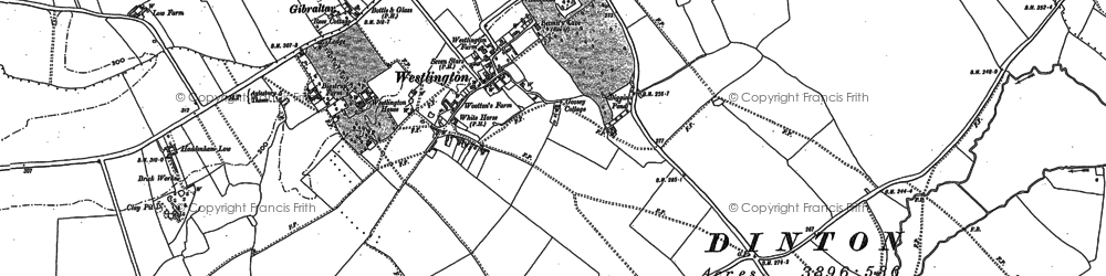Old map of Dinton in 1898